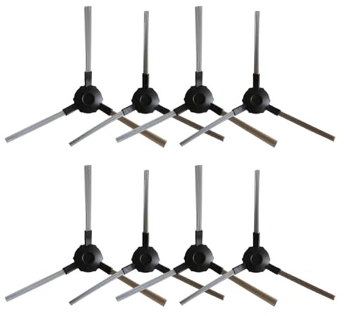 Lawnoval Taurus - Cepillos laterales de repuesto compatibles con Homeland Gyro RVCA1001B Robot Aspiradora, paquete de 8 accesorios de nailon de plástico duradero para una limpieza eficiente de