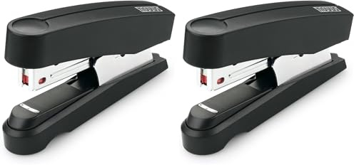Novus B 10 FC Heftgerät (20 Blatt, Flachheftung, inkl. 200 Heftklammern) schwarz, 020-2201 (Packung mit 2)
