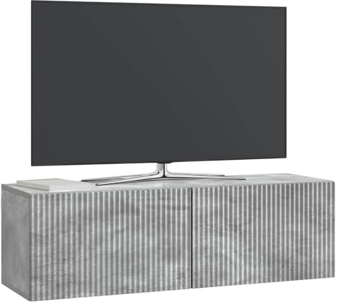 vidaXL Wandmontierter TV-Schrank Betongrau 98 x 31 x 30 cm, Wohnzimmer, Moderne Entertainment-Wand, rechteckige TV-Konsole, stylischer Stauraum, hängender Schrank