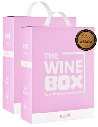 The Wine Box Rosé trocken – Wein Box Jechtinger Roséwein vom Kaiserstuhl mit zarten Aromen von Erdbeere & Himbeere, fruchtig-frisch (2 x 3,0 l Bag-in-Box)