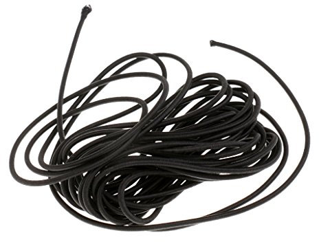 Fenteer Expanderseil 3mm 5m Schwarz Gummiseil Gummileine Spannseil Planenseil Gummischnur
