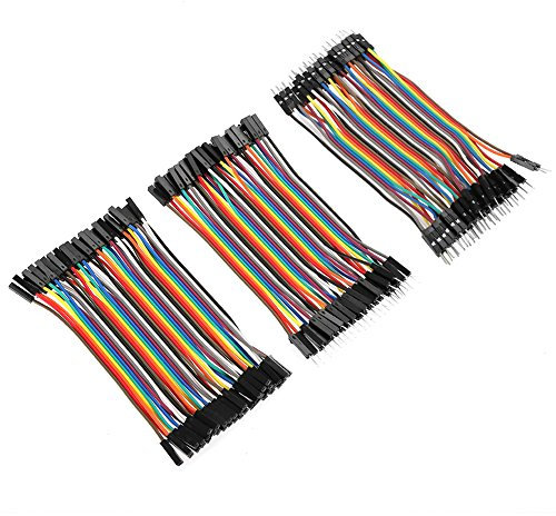 Hilitand 3 Stück Multicolored Breadboard Jumper Wires 40pin M auf F / 40pin M auf M / 40pin F auf F Breadboard Kit