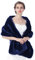BEAUTELICATE Pelzimitat Schal Stola Bolero Damen Für Hochzeit Braut Brautjungfer Abendkleid Weihnachten Halloween Winter, Dunkelblau, Einheitsgröße