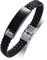 VNOX NUT Allergy Bracelet Stainless Steel Leather Medical Alert Bracelet Star of Life Medical Leather Bracelet for Men Women,Adjustable