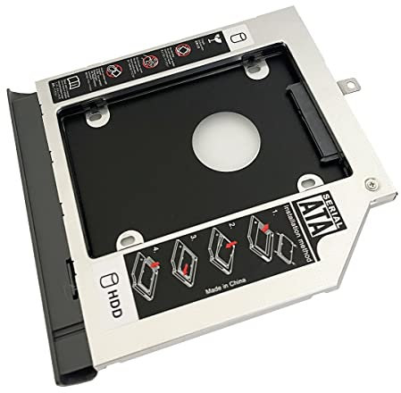 con Lunetta Copertura Anteriore 2nd HDD SSD Hard Drive Telaio Ottico Caddy Tray per Lenovo Ideapad 320 330 520 con Lunetta Pannello Frontale Frontale Staffa In Metallo Supporto