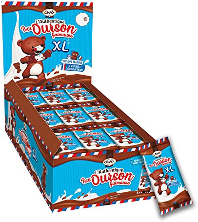 Cémoi - Présentoir l’Authentique Petit Ourson Guimauve, Chocolat au Lait, Taille XL – Fabriqué en France, 27 Pièces (675 g)