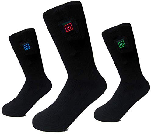 uijinhulidas Heated Socks,Rechargeable Electric Heating Socks Foot Warm Equipment Mens Socks & Womens Socks, Thermo-Socks Kit Ideal For Cold Weather Winter Outdoor Sports