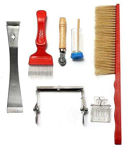 T&F Imkerei-Starter-Set, Imkereiausrüstung, inkl. Imkereianzug, Jacke und Handschuhe, Bienenstockbürste, Queen-Fänger, Hakenstöcke, ideal für professionelle Imker