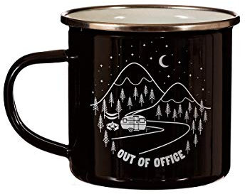 Sass & Belle Out of Office Tasse, Emaille, Schwarz