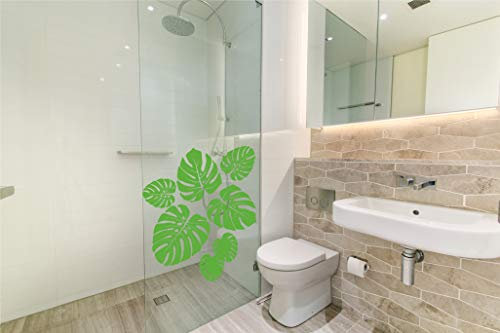 TROPICAL JUNGLE SET MONSTERA PALMEN BLATT STICKER Wandtattoo Wandaufkleber Wand Modern Skandinavisch Selbstklebend (lime tree grün)