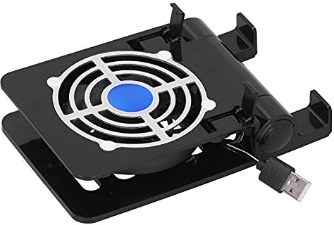 Smartphone Cooling Pad, Foldable Laptop Cooler Stand Desktop Phone Mount Radiator with Fan for Notebook Tablet(black)