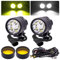Biqing 2PCS Kit Fari Supplementari per Moto+Cablaggio Interruttore+Lenti Ambra,6x10W Fari Moto Faretto Anteriore 12V/24V Fendinebbia Motos LED Universale Impermeabile 3 Modalità