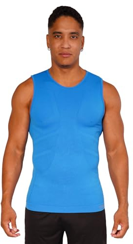 Tanktop Unterzieh-Shirts Ärmellos Seamless - WARM UP -, Herren Sport Top | Farbe: Blau | Grösse: LXL