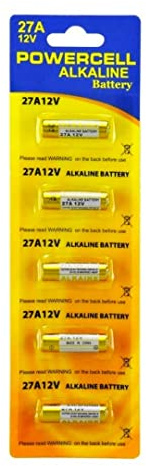 POWERCELL - Lot de 20 piles alcalines 27A, 12 V, MN27, LR27, WE27A, L828, V27GA, GP27A pour télécommandes de portail, capteurs anti-vol alarme, sonnette
