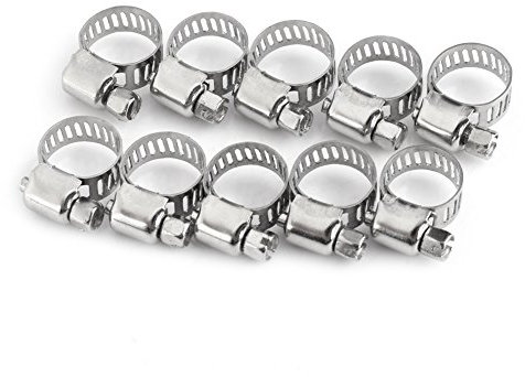 10 Pièces Collier Serrage Inox Tuyau Clips Réglable, Vis de collier de serrage Collier Durite Fixation Colliers à Vis Colliers de Serrage Métallique pour Tuyau Piscine, Home Gaz,(8-12mm)