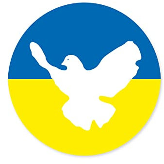 Ritter Mediendesign Premium Aufkleber Peace Sticker Friedenstaube Ukraine Fahne Auto Vespa Camper Wohnmobil Motorrad Waschanlagenfest Witterungs- und UV-beständig