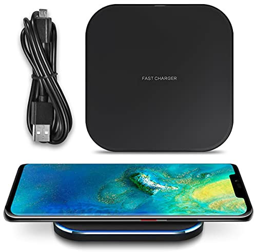 Wireless Charger QI-Zertifizierte Kabellose Induktive Ladestation 15W 10W 7,5W 5W kompatibel mit Nothing Phone 2/1 und Allen QI fähigen Smartphones, Modell:M02_10W_Schwarz