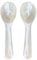 Lot de 2 cuillères à caviar Nacre MOP avec manche rond, 3,55 pouces, blanc