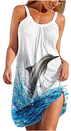 KEERADS Abito per WomenLoose Cool Wedding Ultrashort Abiti Gonna a Quadri Rosa, bianco, S