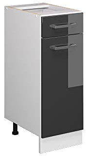 Vicco Mueble bajo de Cocina R-Line, Antracita Alto Brillo/Blanco, 30 cm sin encimera