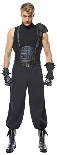 Seaehey Cloud Strife Cosplay Kostüm ärmellos Kampfuniform Tifa Cosplay Spiel Halloween Komplettes Set Outfits Zubehör, Schwarz , L