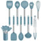Homikit Ensemble d'ustensiles de cuisine en acier inoxydable bleu