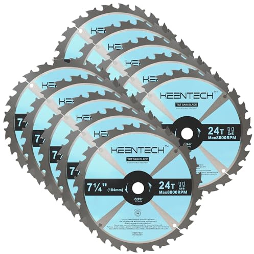 KEENTECH 7-1/4 Saw Blade 24T, 10-Pack, Framing