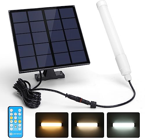 Aigostar Solarlampen für Außen 50W LED Solarleuchten Aussen mit mit Fernbedienung IP65 Solar Außenleuchte einstellbare Farbtemperatur 3000K/4000K/6500K, Solarröhre T8 für Garten mit 3m Kabel