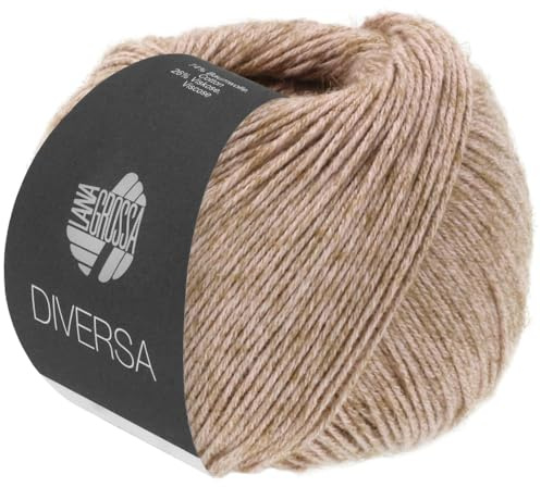 LANA GROSSA Diversa | Leichtes Baumwoll-Mischgarn mit zartem Melange-Effekt | Handstrickgarn aus 74% Baumwolle & 26% Viskose | 50g Wolle zum Stricken & Häkeln | 210m Garn FB 5