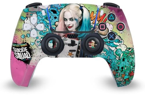 Head Case Designs sous Licence Officielle Suicide Squad 2016 Affiche Harley Quinn Graphiques Vinyle Plaque Frontale Autocollant De Jeu Peau Compatible avec Sony Playstation 5 PS5 DualSense Controller
