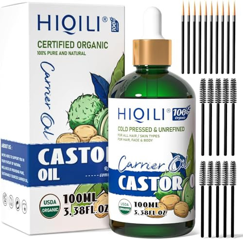 HIQILI Rizinusöl 100ML, 100% reines und natürliches Trägeröl