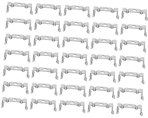 HOMSFOU 200 Stk t5 stehen u Clips Halterungen Bandlichter Streifenlichter Lichtbänder Clips LED-Lichtbandclips Schnalle Lichtröhre Aufhänger leichte Halterung Leuchtstoffröhre Manganstahl
