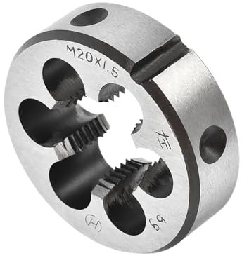 CoCud Terraja de Reparación de Rosca Redonda Terraja M20x1.5 de 45 mm OD Herramienta de Roscado Cilíndrica de Acero para Herramientas de Aleación con 6 Orificios para Virutas