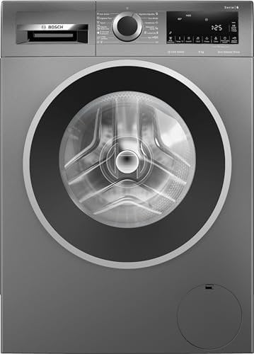 Bosch - Lavadora Libre Instalación, 9 kg, 1400 RPM, Serie 4, Motor EcoSilence, Iron Assist, Pausa+Carga, Acero, WGG244ZRES
