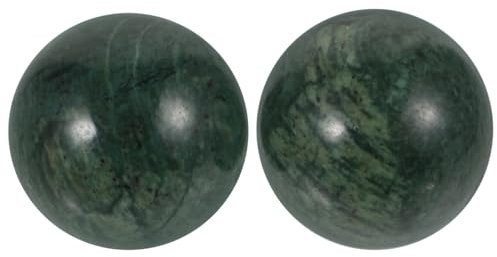 Baluue 2 Stück Jade-Kugel, Baoding-, chinesische Übungen, Gesundheit, Stress, lindert Handübungen, Massagebälle, grün, 40 mm