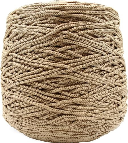 Cordino Thai 500 gr 100% polipropilene borsa uncinetto uncinetto 3,5/4 VARI COLORI lurex glitter (333 BEIGE)