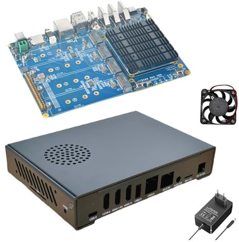 youyeetoo CM3588 Mini piattaforma NAS fino a 8 K, RK3588, OpenMediaVault fit,16 GB/8 GB LPDDR4X, 4 prese M.2 PCIe3.0, soluzioni NAS per server domestici, archiviazione cloud locale (16 GB + kit di
