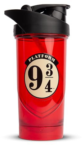Shieldmixer Hero Pro Classic Shaker Platform 9 3/4 - Sin BPA - Accesorios para el gimnasio - Coctelera de proteínas - Botella de fitness - Rojo - 700 ml