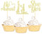 Sotpot Gold 24pcs He Asked She Said Yes Cupcake Toppers With Heart For Wedding Bridal Shower,Wedding Engagement Party Cake Decorations
