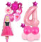 4th Bar- Bie Birthday Party Decorations for Girls- 4rd Pink Kids Birthday Decorations Bar- Bie Foil Balloons 4 Years old Bar-Bie Happy Birthday Balloon Latex Balloons for Bar-Bie Theme Party Supplies