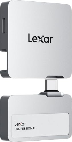 Lexar 2TB Professional Go Portable SSD w/Hub, Supports Apple ProRes, Up to 1050MB/s Read & 1000MB/s Write, USB 3.2 Gen 2, Rugged, Compatible with iPhone 15 Series, PC & Mac (LSL400S002T-RNSNU)