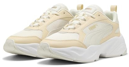 PUMA Cassia 2.0, Zapatillas Mujer, Lona Blanca cálida Gris Vapor, 38.5 EU