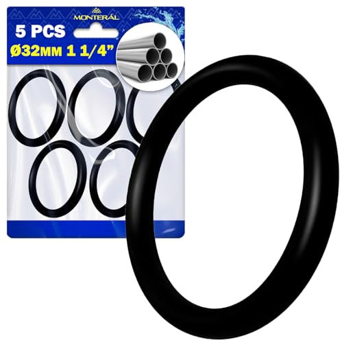5 Piezas Junta Sifon para Conectores y Acoplamientos de Sifones Ø 32 mm 1 1/4” mm Fabricado en Plástico Flexible - MONTERAL