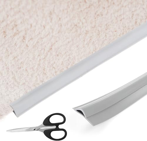 Carpet Edging Trim Strip Self Adhesive Flexible PVC Floor Transition Strip, Carpet to Wood Floor Transition Strip, Carpet Edge Protection Strip for Door Mat Carpet Doorway