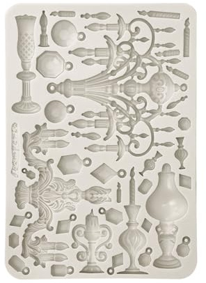 Stamperia - Silicon Mould A5 for Scrapbooking, Bullet Journals and More, Non-Stick Surface, Suitable for Air-Dry Clay, Resin and More, Perfect for Crafts and Gifting (Masquerade, Candle Holders)