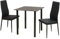 LVHUIDEH Esstisch mit 2 Stühlen, 3er Set,Esszimmerset/Essgruppe für Küche Esszimmer Wohnzimmer, 70 x 70 x 75 cm, Stahl + Gehärtetem Glas + Kunstlederpolster