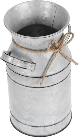 TOPPERFUN Vase Bidon Lait Vintage Métal Galvanisé Pot Décoratif Rustique pour Fleurs Fraîches Ou Séchées Pichet Fer pour Décoration Maison Campagne