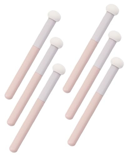 CALLARON 6pezzi Pennello Correttore in Spugna Fungo Pennello Per Correttore in Legno Per Applicare in Crema e Ombretto Portatile Per e Casalingo