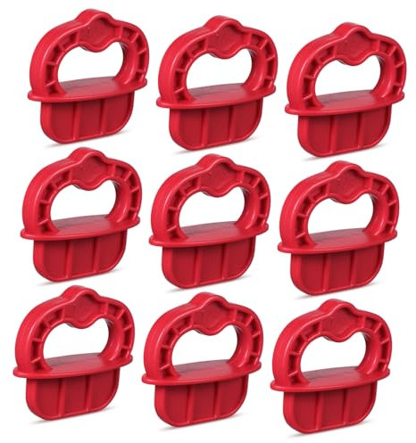 GALPADA 12 Stück Mezzanine Spacer Tool Bausatz Plus Planke 1/4 Abstandshalter für Terrassendielen Größe Lücke klemmbausteine Richtmaschine für Terrassendielen Deckrichtwerkzeug Plastik rot