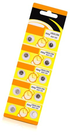 Fazvncv Batterie alcaline a bottone AG4 LR626, a lunga durata, per orologi, calcolatrici e giocattoli, 10 pezzi/20 pezzi